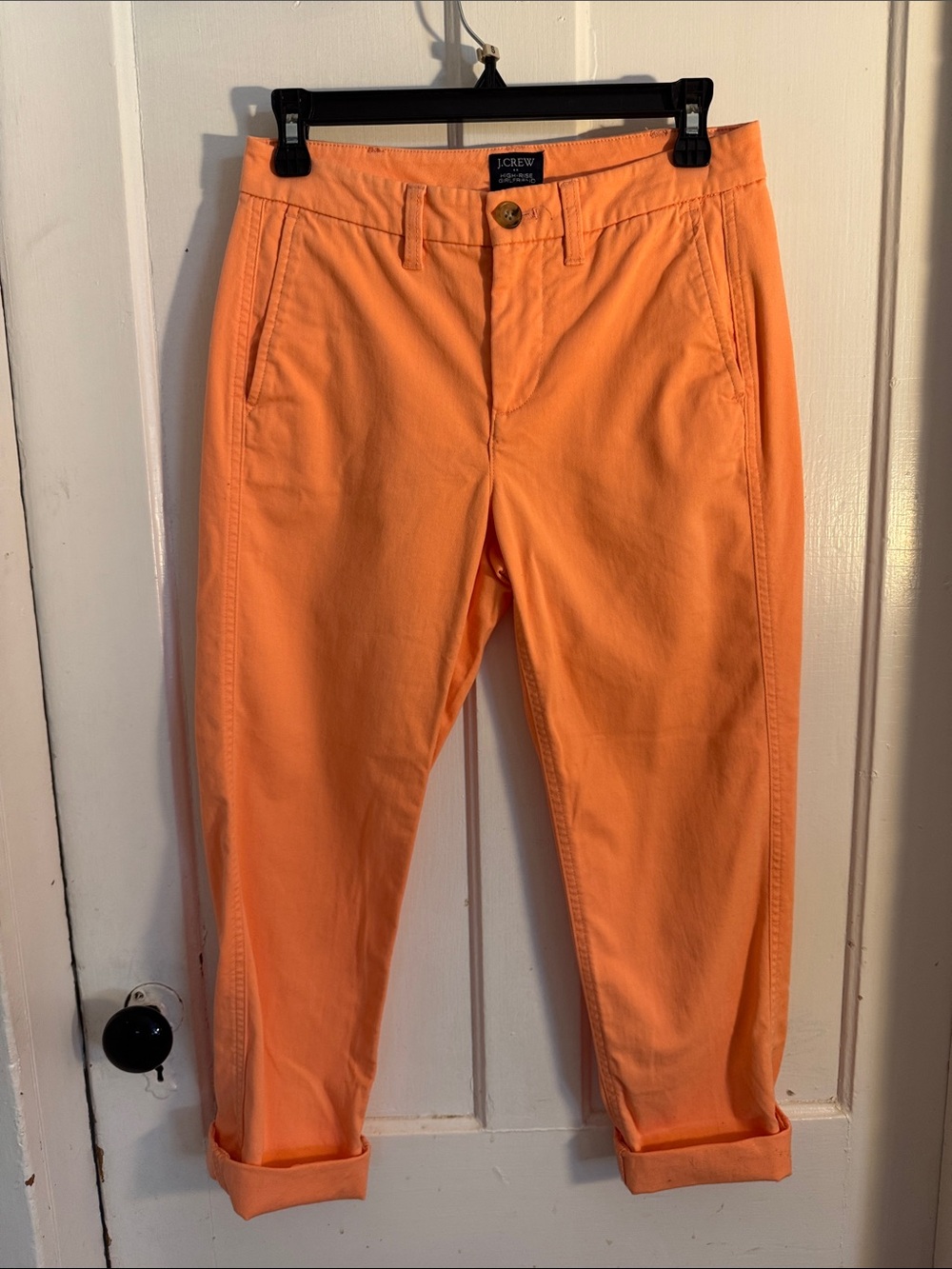 J. Crew Coral high rise girlfriend cropped chino pants size 2P